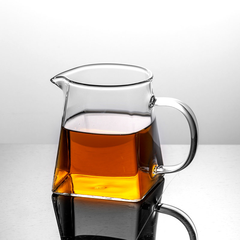碌心 高硼硅玻璃公道杯加厚耐热高档茶海分茶器四方公道分杯品茗