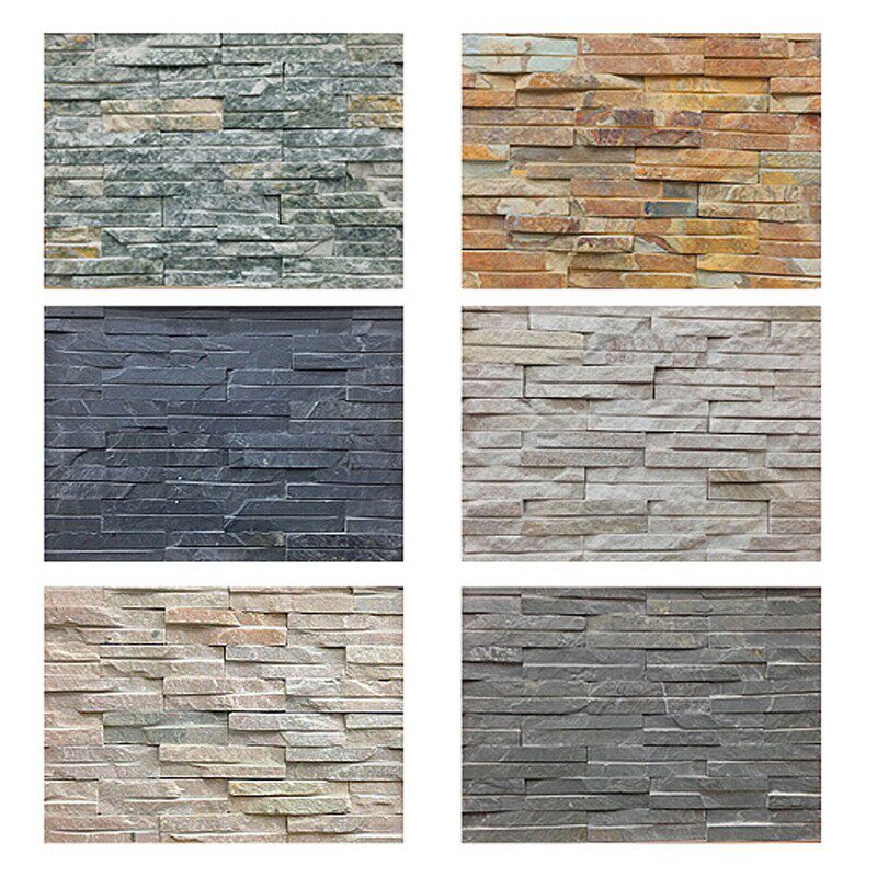 天然石文化石瓷砖白色客厅3D电视背景墙仿古文化砖别墅外墙砖建材