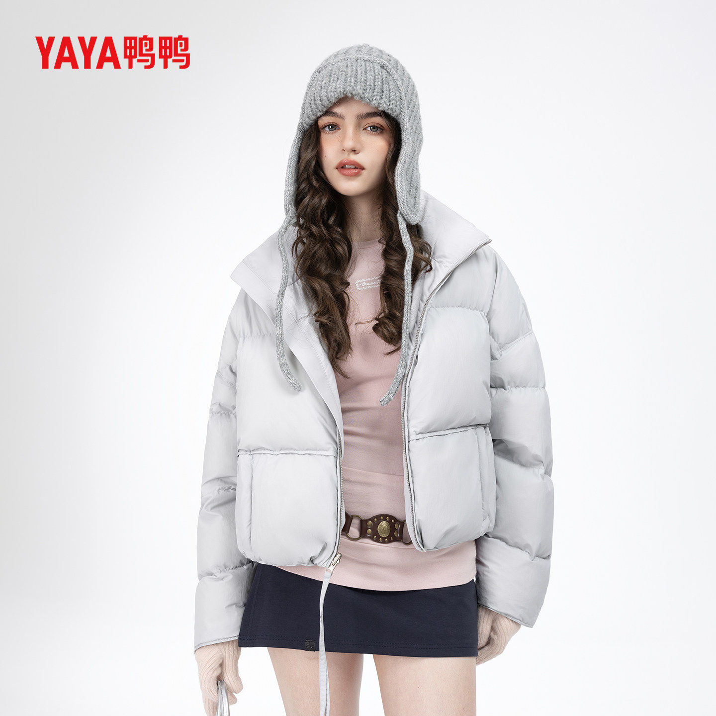 鸭鸭2026春款新款双面穿羽绒服秋冬保暖时尚百搭休闲女士短款外套
