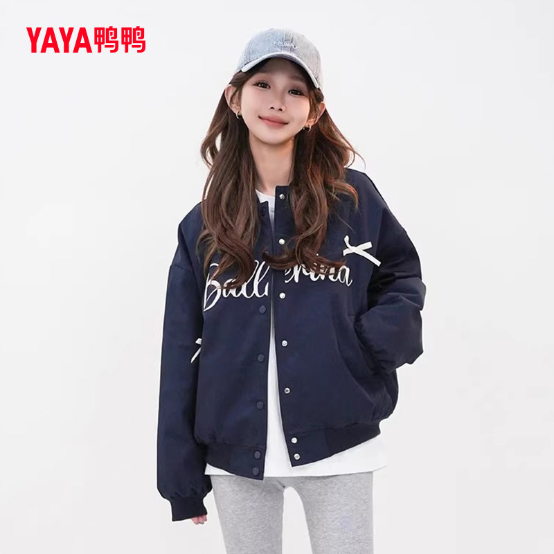 鸭鸭正品短款羽绒服女2026新款美式棒球服运动休闲保暖女士外套