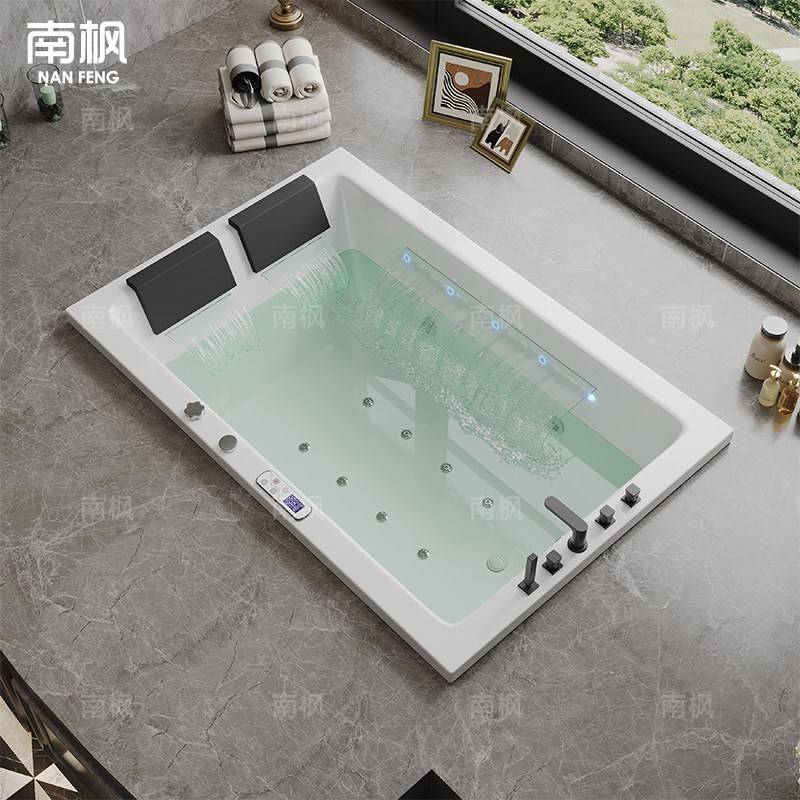 嵌入式双人按摩浴缸智能恒温加热家用成人浴盆高档 3米长超大浴缸