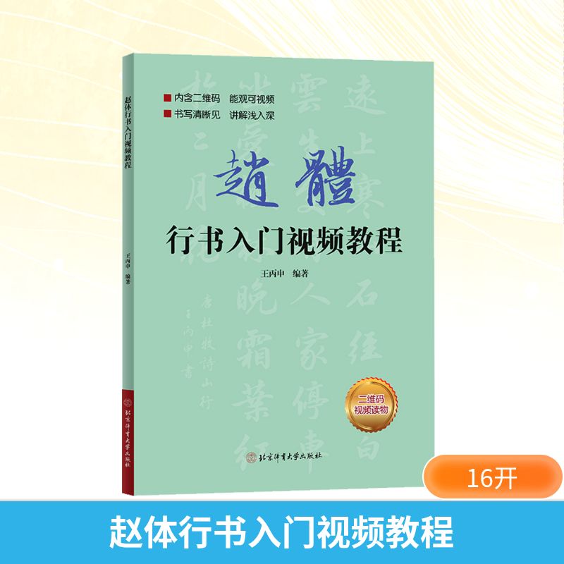 【正版】赵体行书入门视频教程 零基础书法爱好者适用 视频扫码学 赵孟頫笔法详解 系统笔画教学 ISBN9787564435561