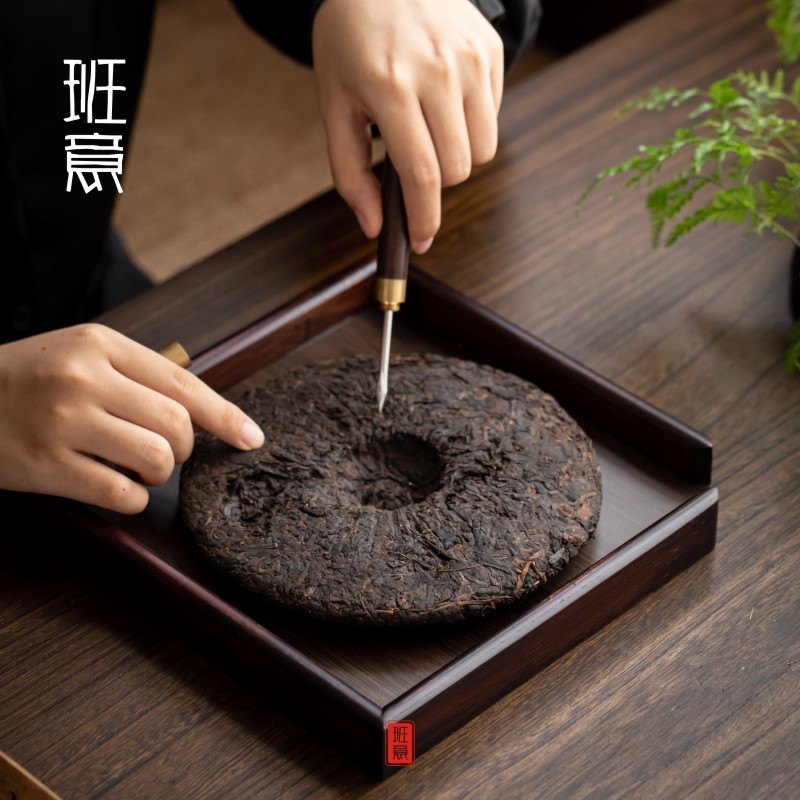普洱分茶盘茶仓茶饼架子工具竹制单层抽屉式分茶盒功夫茶道配件