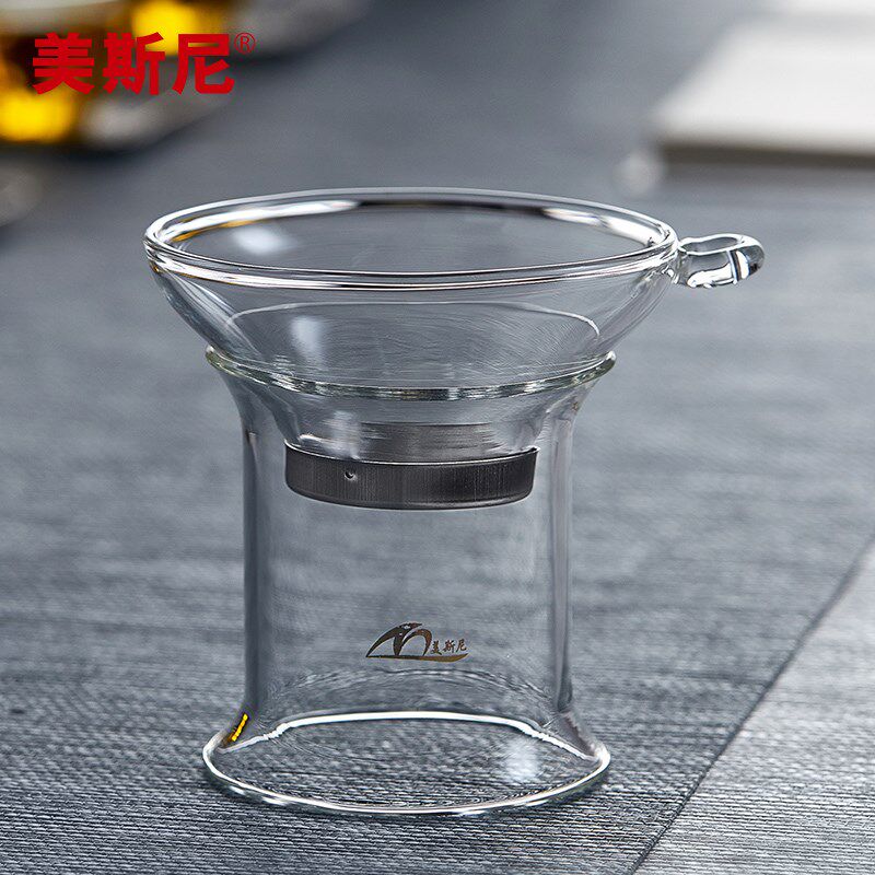 美斯尼玻璃茶滤耐高温茶叶过滤网茶隔茶漏器功夫茶具滤茶器不锈钢