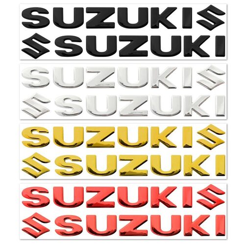 适用铃木锐爽125cc铃木S标志油箱3D立体软胶贴SUZUKI字母