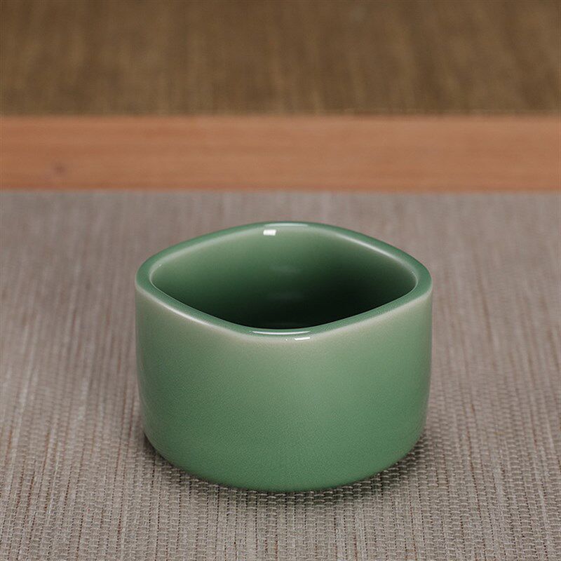 青瓷手工茶杯周连福茶具主人杯陶瓷弟窑梅子青板子杯功夫茶具精品