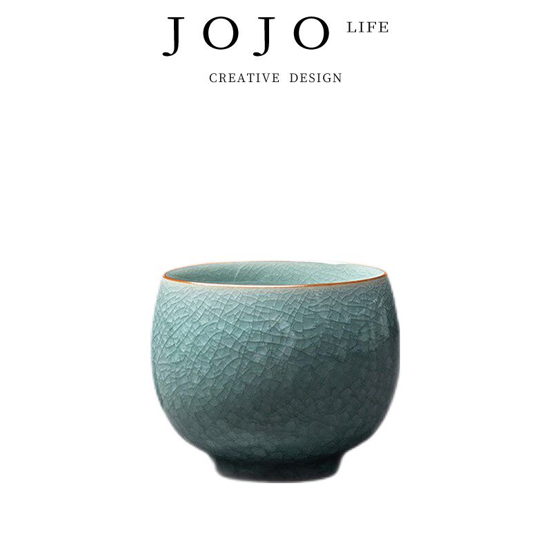 JOJOS L. PD紫泉涧茶杯汝窑主人杯陶瓷单杯开片个人杯丨冰花