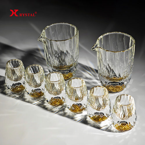水晶金箔切割面白酒杯送礼佳品