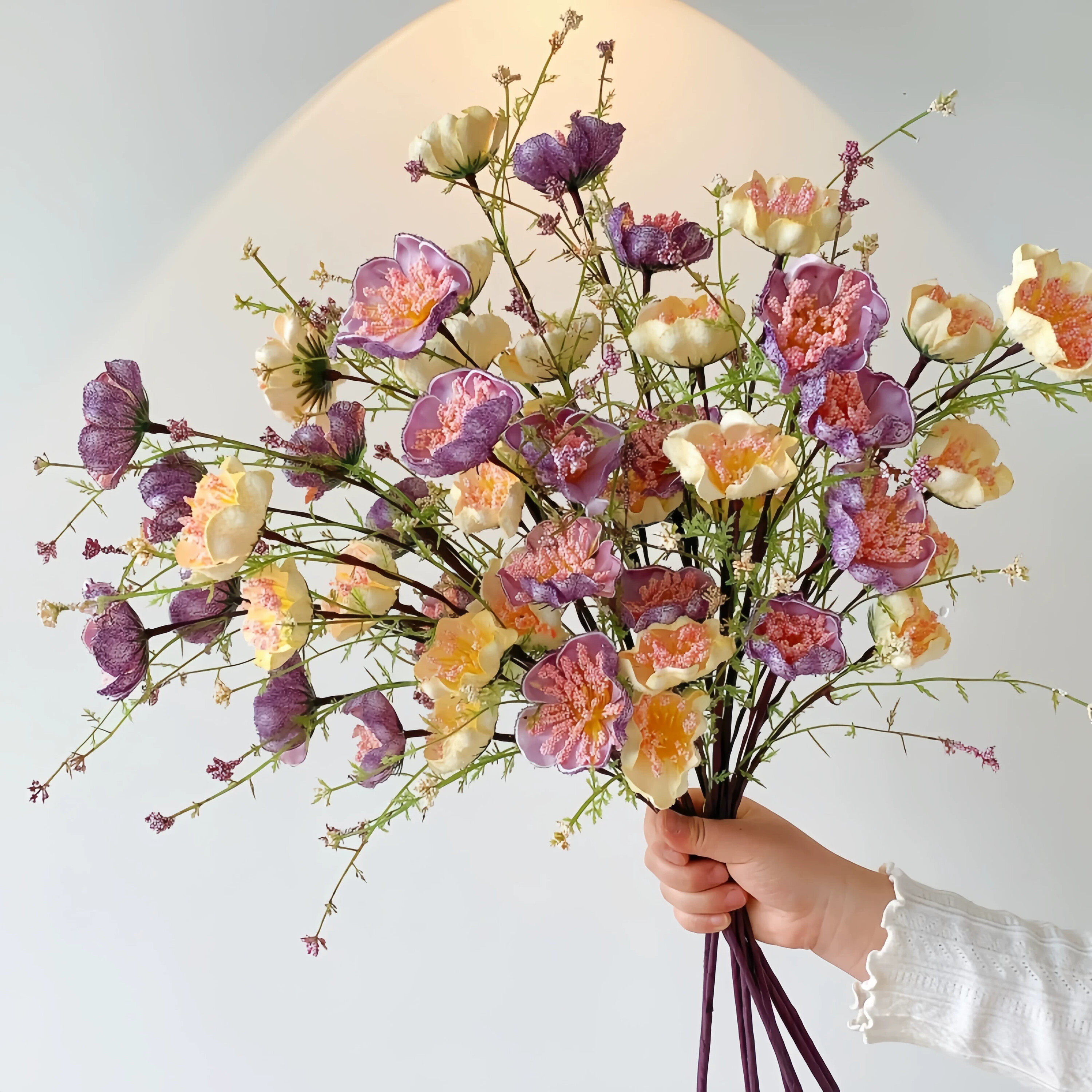 杜鹃花仿真花摆设客厅插花干花艺装饰摆件餐桌花彩蝶花假花花束