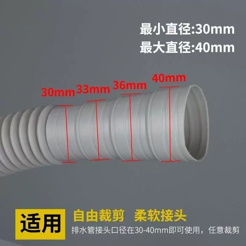 饭店厨房灶台下水管加长下水管出水管厨房面盆下水软管延长管