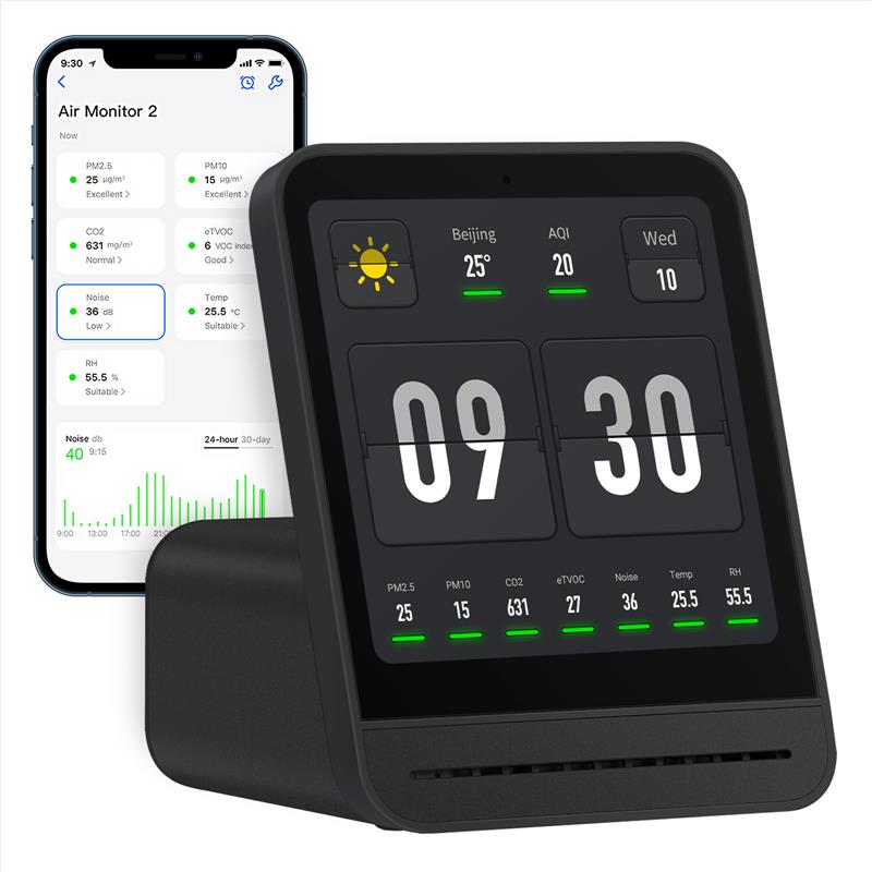 青萍空气检测仪2监测室内空气质量温湿度噪音CO2 TVOC PM2.5 PM10