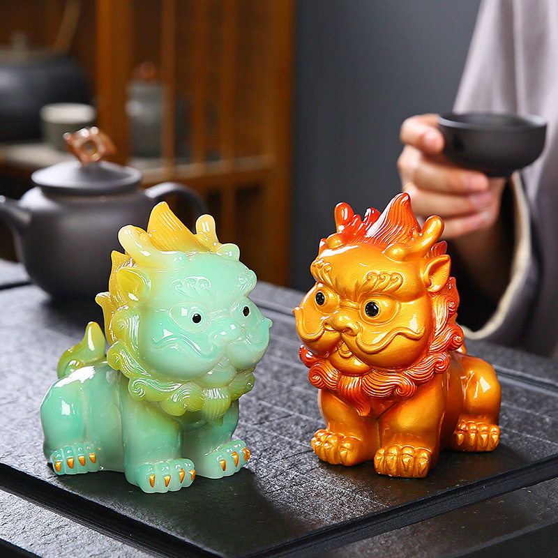 变色麒麟茶宠摆件精品可养茶桌茶台摆件大全饰品高档招财茶玩茶具