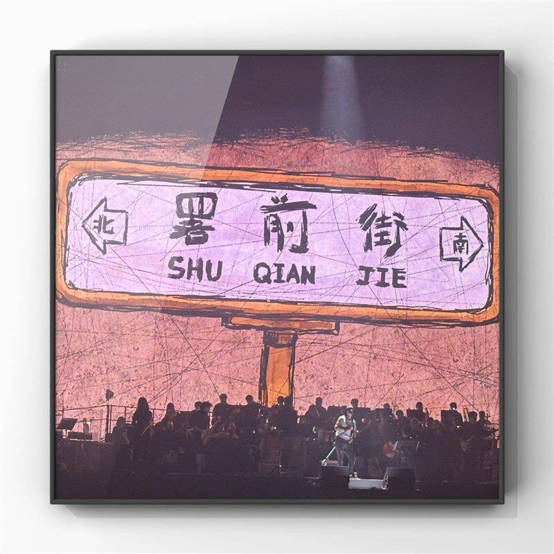 赵雷现场装饰画卧室客厅挂画海报高级感相框九宫格民谣摇滚雷子潮