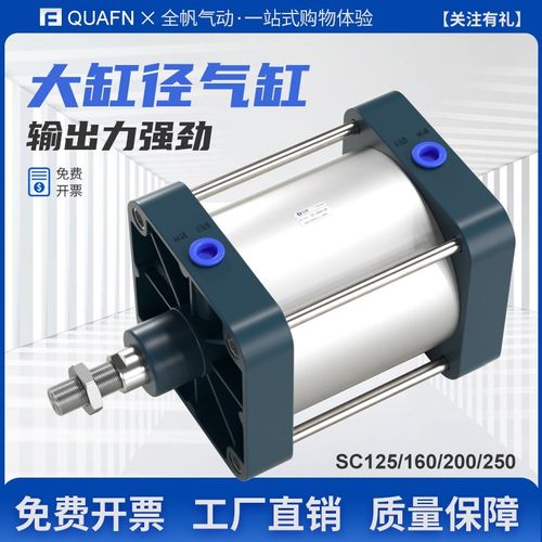 大缸径气缸大全大推力重型小型气动SC125/160/200/250X50X100X150
