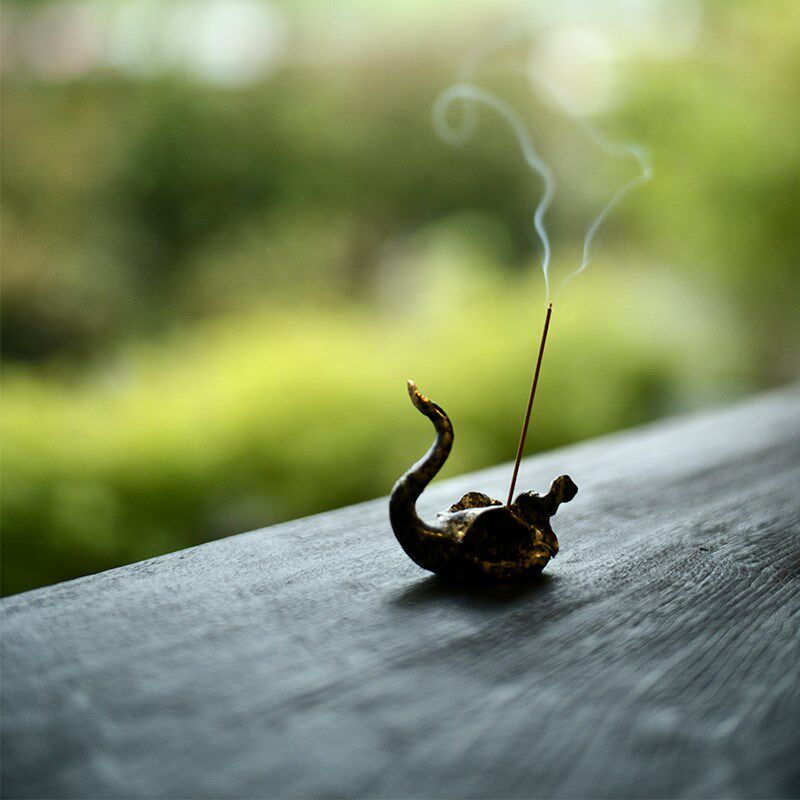 太初莲花堂 茶道零配 茶席摆件 天鹅香插 张小恒老师手作