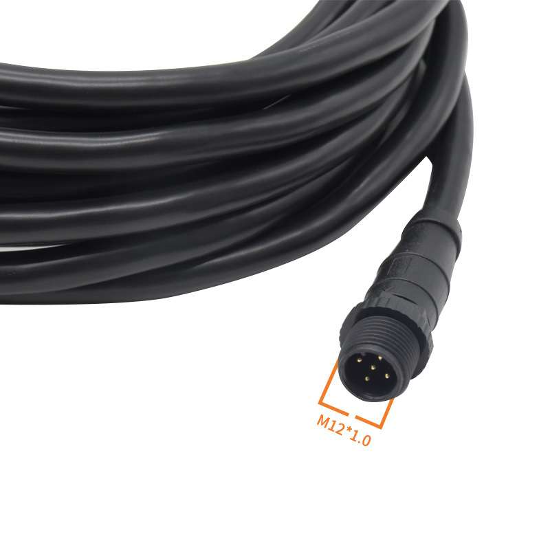 航空插头M12防水连接器NMEA2000网络塑胶接头M系列屏蔽电源线4.5M