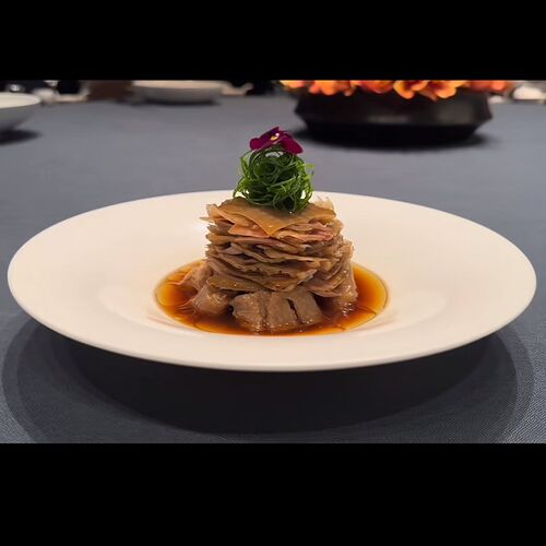 白瓷餐具酒店中式圆形斗笠盘冷菜小脚盘商用意境凉菜盘子饭店会所