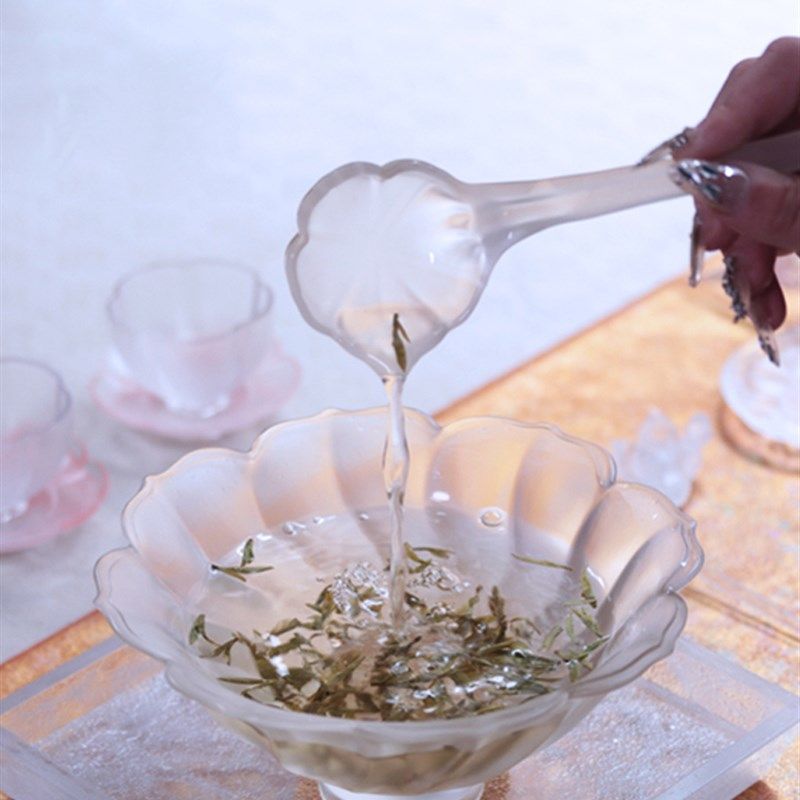 琉璃碗泡水盂花笺琉璃盏功夫茶具夏季冷泡绿茶碗果盘茶点盘