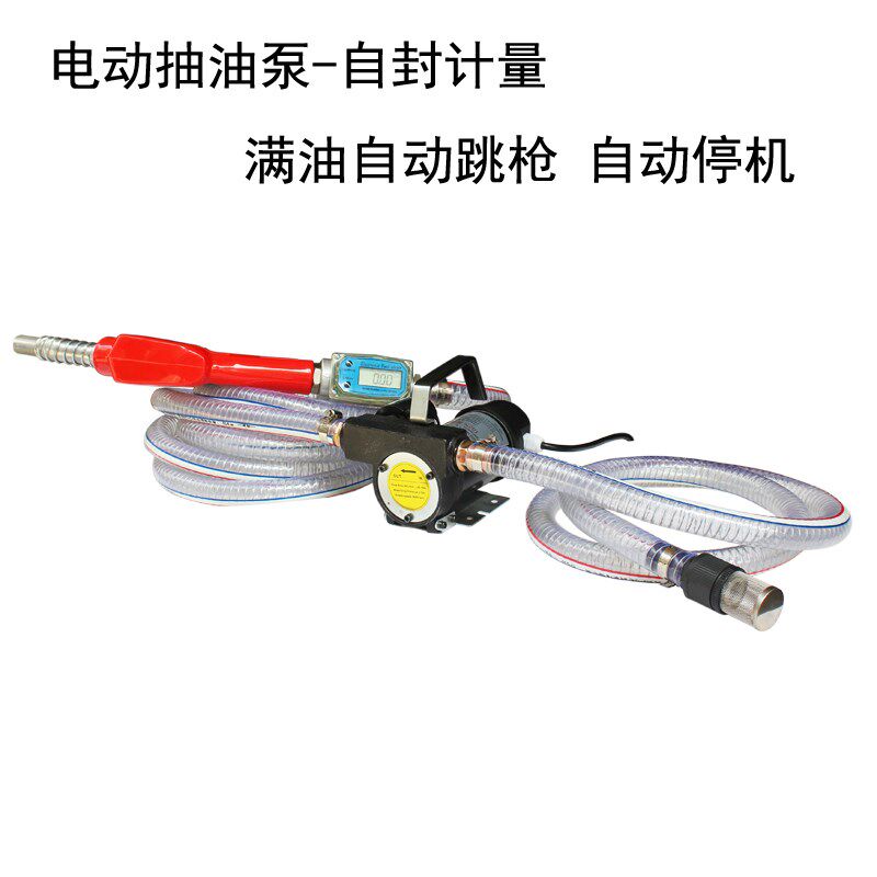 电动抽油泵12v加油机自动停机柴油24v计量泵油枪加油机220v自吸泵