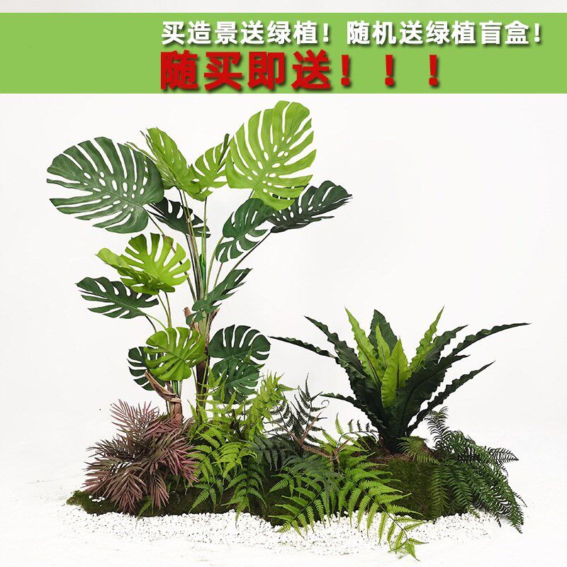 整套组合仿真绿植造景组合散尾葵室内景观造景橱窗造景观空间装饰