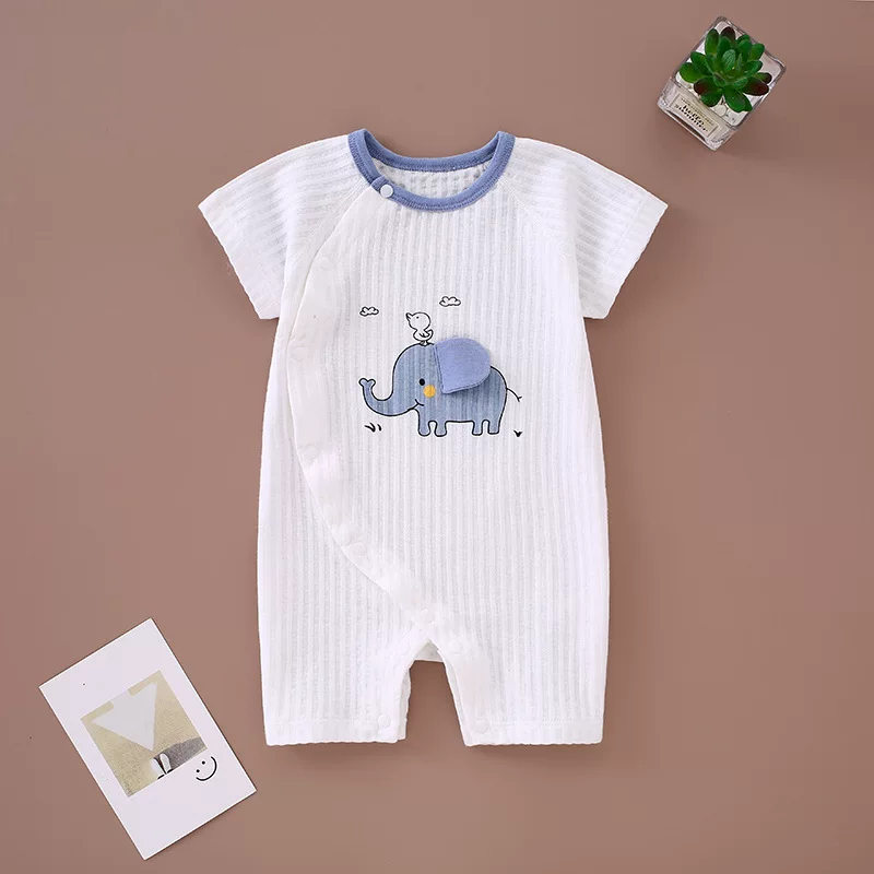 腹式呼吸耳朵会动的小象衣服婴儿服鼻子会动纯棉新生宝宝爬服连体