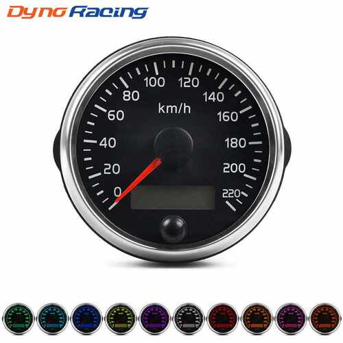 汽车改装85MM车速表里程表 二合一LCD仪表 汽车速度表220km/h