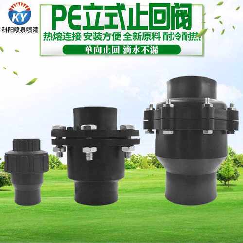 PE热熔活接立式止回阀20 25 32 40 50 63 75防倒流回流承插止逆阀