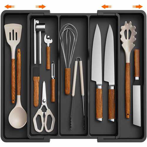 Expandable Utensil Tray 扩展餐具收纳盒家用便携伸缩收纳盘