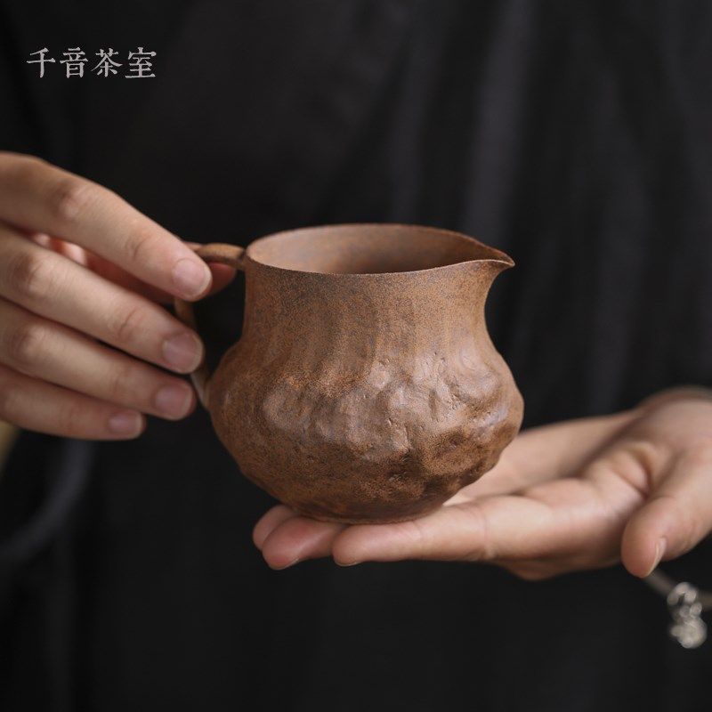 【灰念老岩泥鸣泉公杯】手工分茶器单个茶海茶具茶道泡茶公道杯