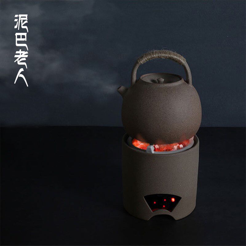 煮茶炉老岩泥茶壶套装炭炉陶土家用电陶炉煮茶器客厅仿古小型复古