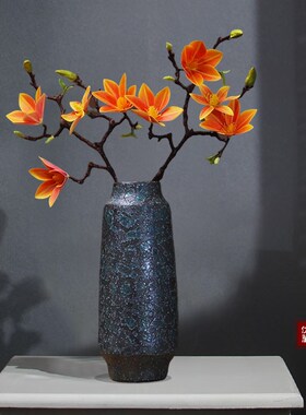玉兰花瓶摆件客厅插花仿真花高档2024新款室内玄关假花摆设装饰品