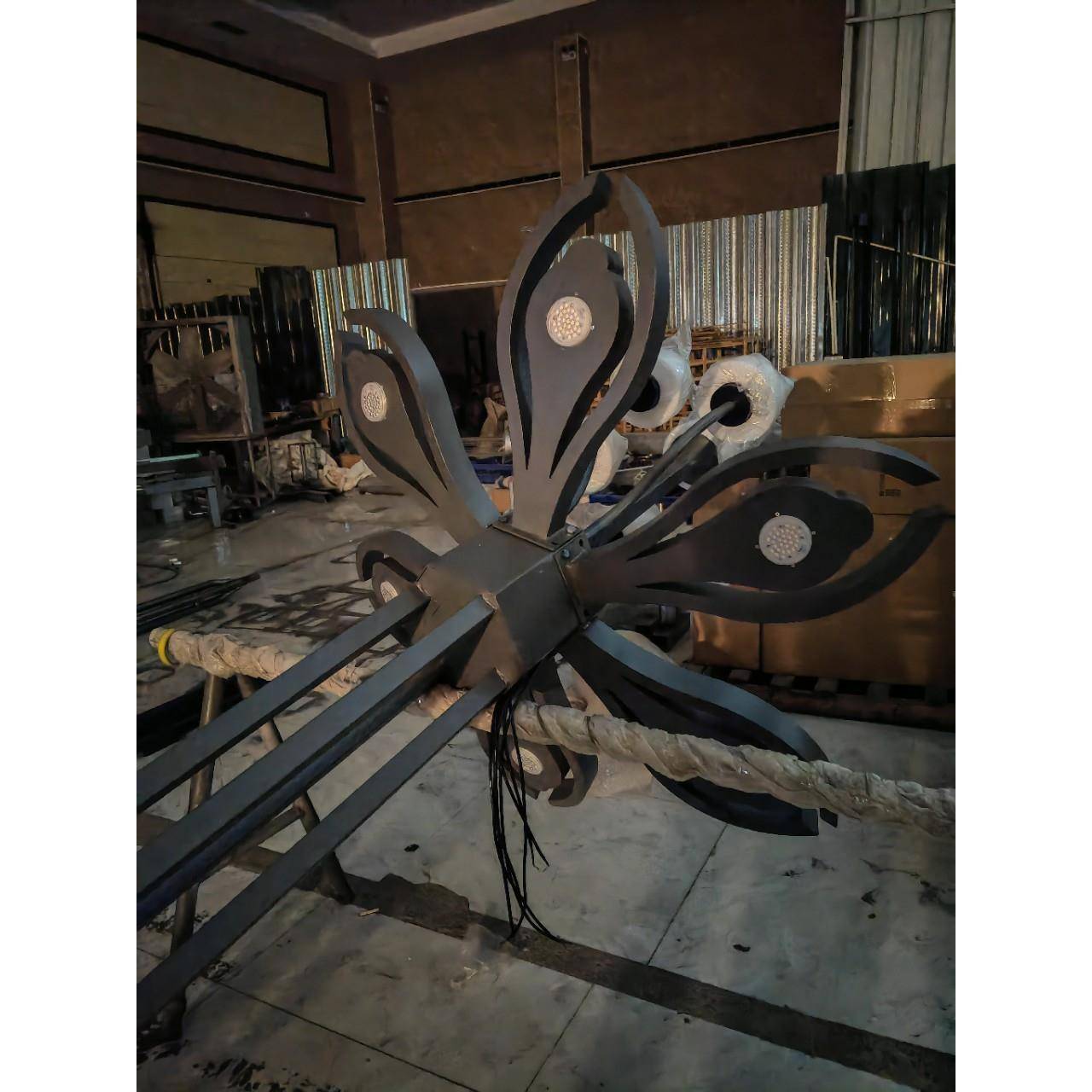 艾乐亮化非标文旅照明玉兰灯道路市政高杆工程城市路灯高杆路灯