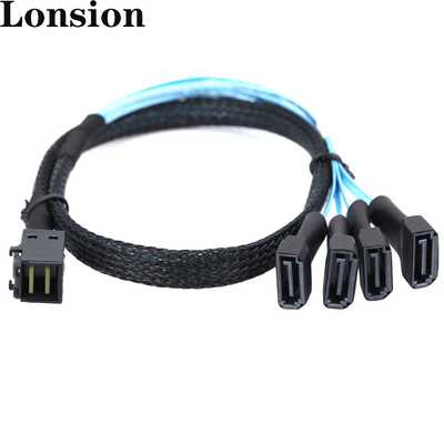 Mini SAS HD SFF-8643转4 SATA 7P公头服务器高速连接线