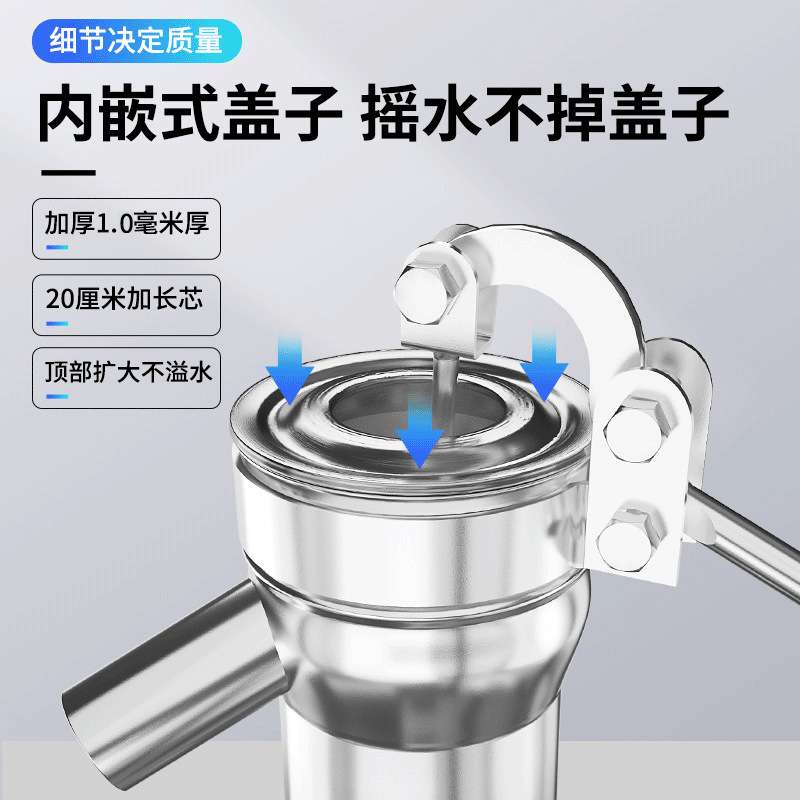 不锈钢摇水泵家用手动压水井摇井头手压泵吸水器抽水泵农村打水井