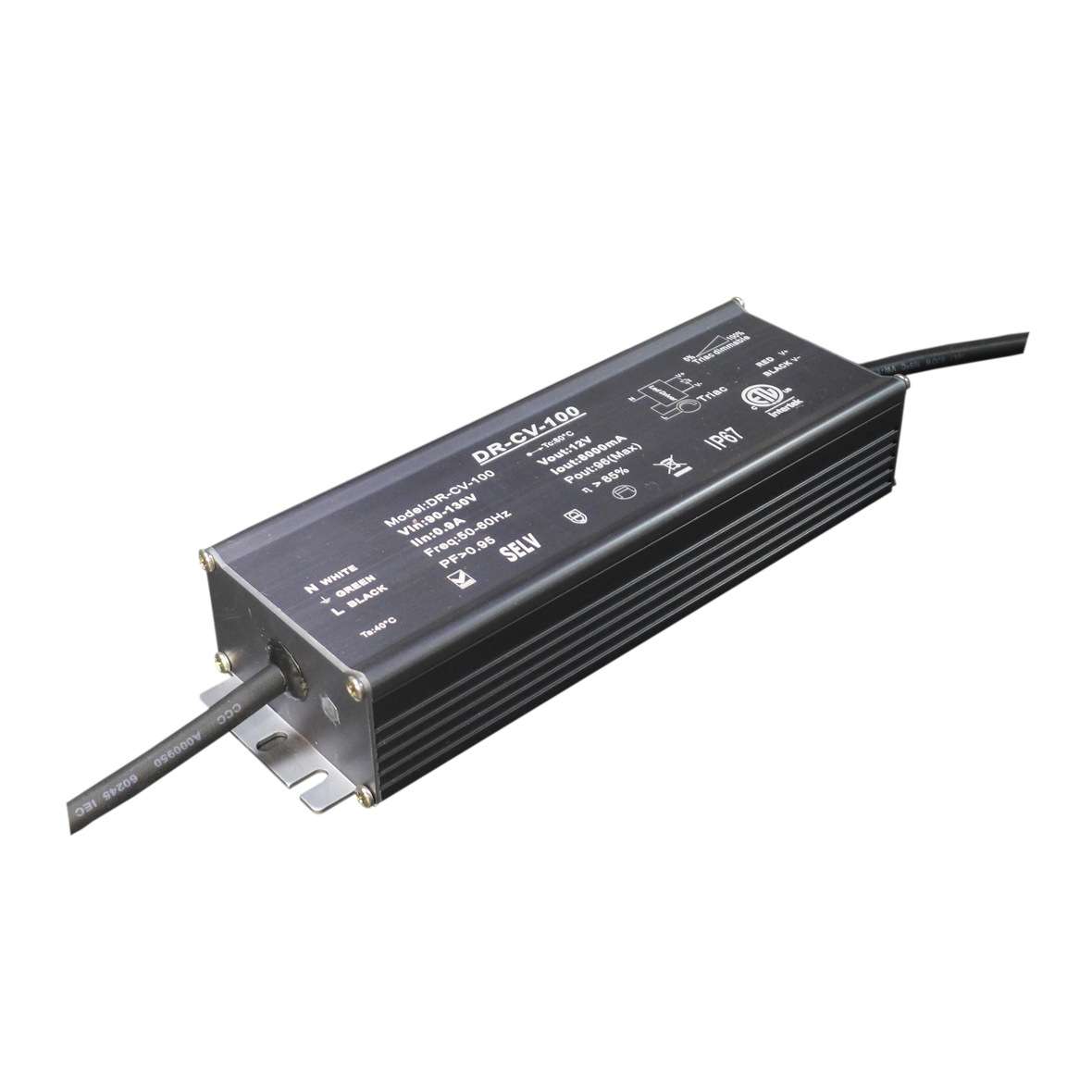 12V24V48V 100W 恒压可控硅0-10V 1-10V二合一调光  IP67LED驱动