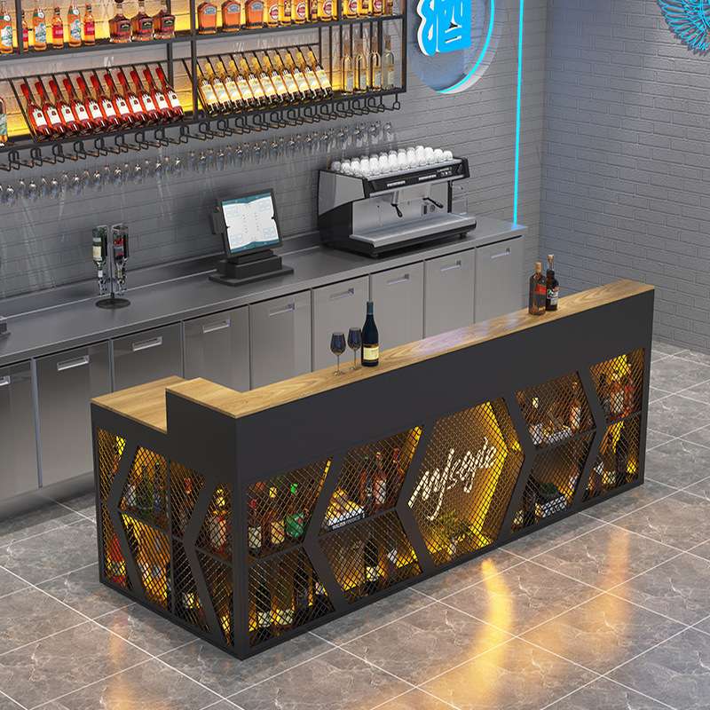 吧台收银台工业风酒吧餐厅咖啡厅店铺前台烧烤店复古铁艺接待柜台