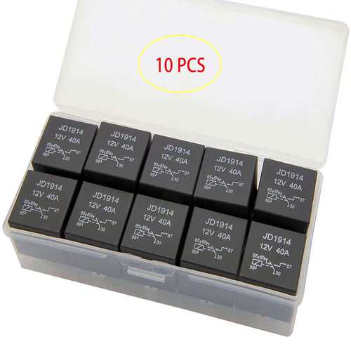 厂家货源10件装30/40AMP防水5针12V继电器开关JD1914汽车继电器