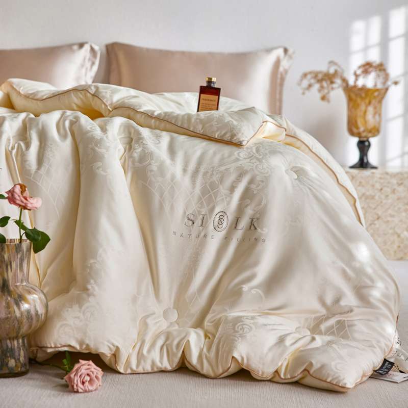 高奢桑蚕丝大豆纤维被芯家用双人春秋被子欧式提花加厚保暖冬被芯