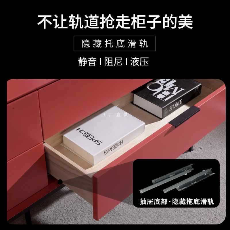 意式极简餐边柜烤漆轻奢玄关四斗柜现代简约客厅实木柜卧室电