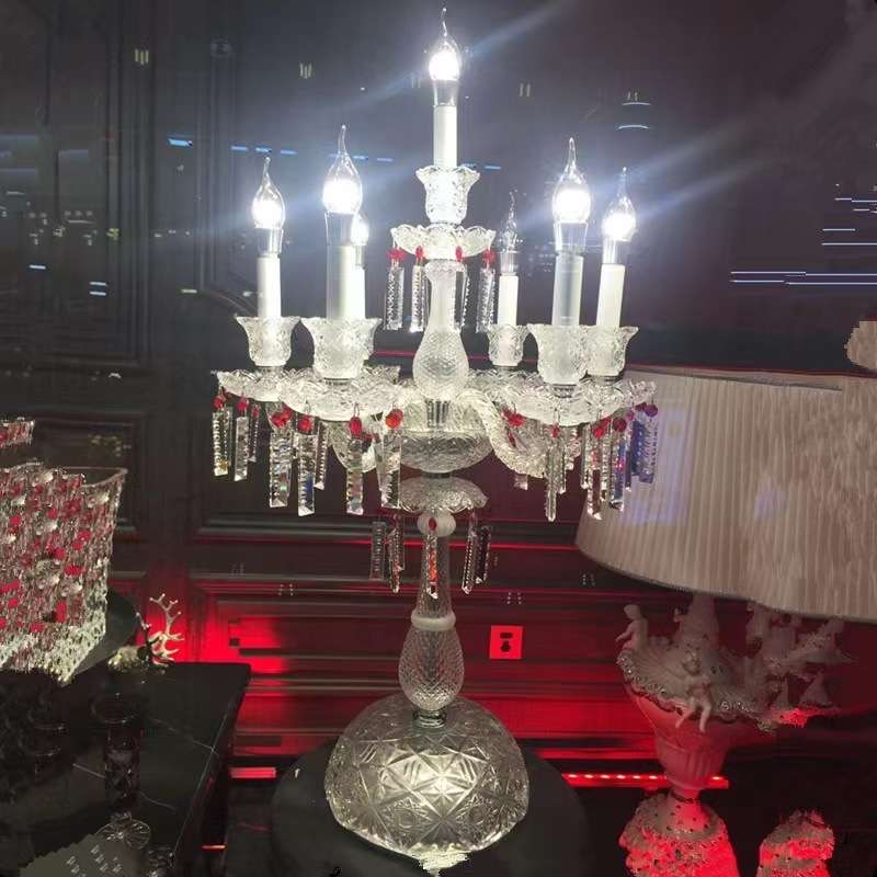 意大利欧式别墅床头灯轻奢浪漫温馨客厅卧室酒店水晶台灯时尚现代