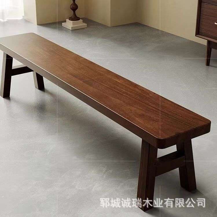 复古色老榆木长条凳餐厅实木板凳茶桌家具椅子户外休闲凳长条椅子