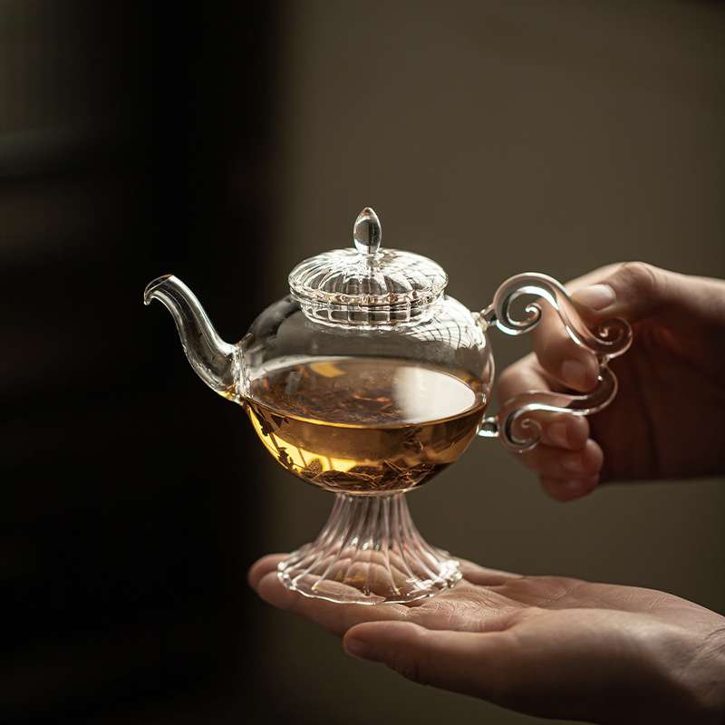 高硼硅耐热创意玻璃泡茶壶花茶绿茶壶高档茶壶泡茶器