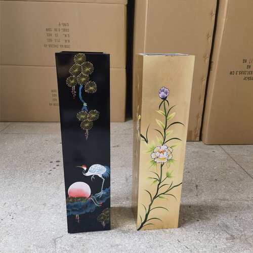 至高美亮光烤漆雨伞架金属内胆黑色金箔书画架古典明清家具置物架