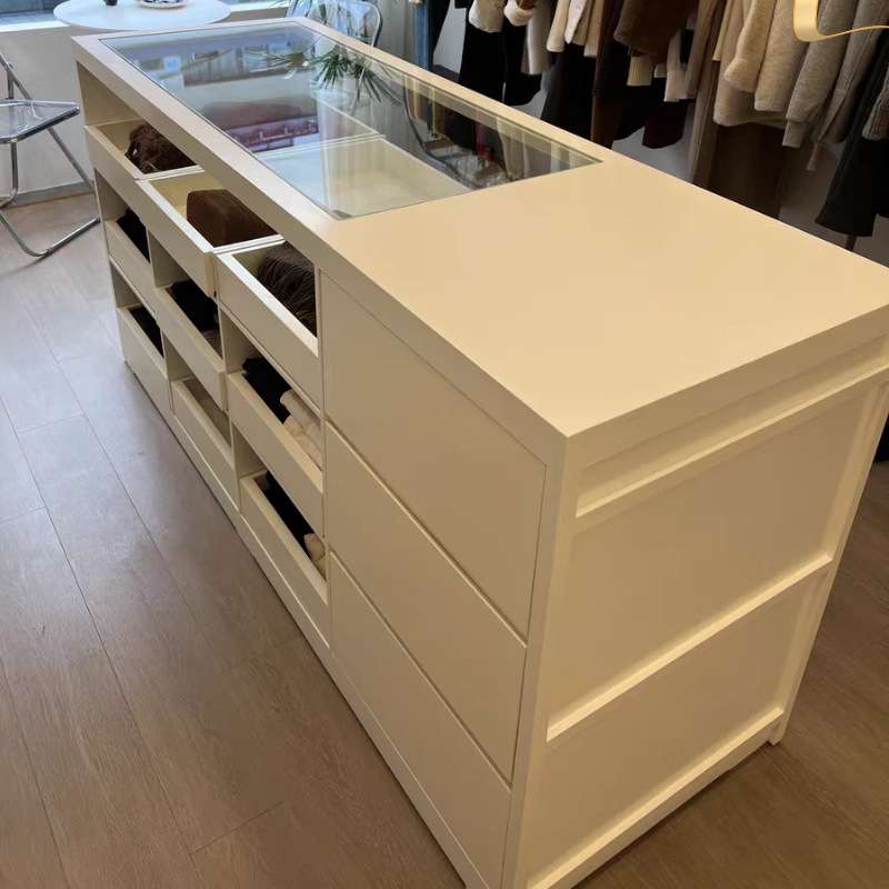 女装店中岛台展示桌展示储物柜服装店装饰品柜摆件流水陈列展示台