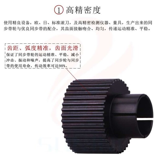厂家现货钢制件发黑同步带轮 工业传动轮HTD3M齿型可 同步轮