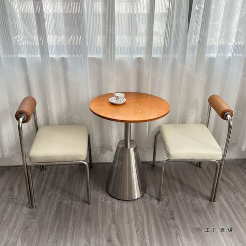 网红咖啡奶茶店桌椅组合烘焙甜品店海洋板方桌餐饮店韩式桌椅商用