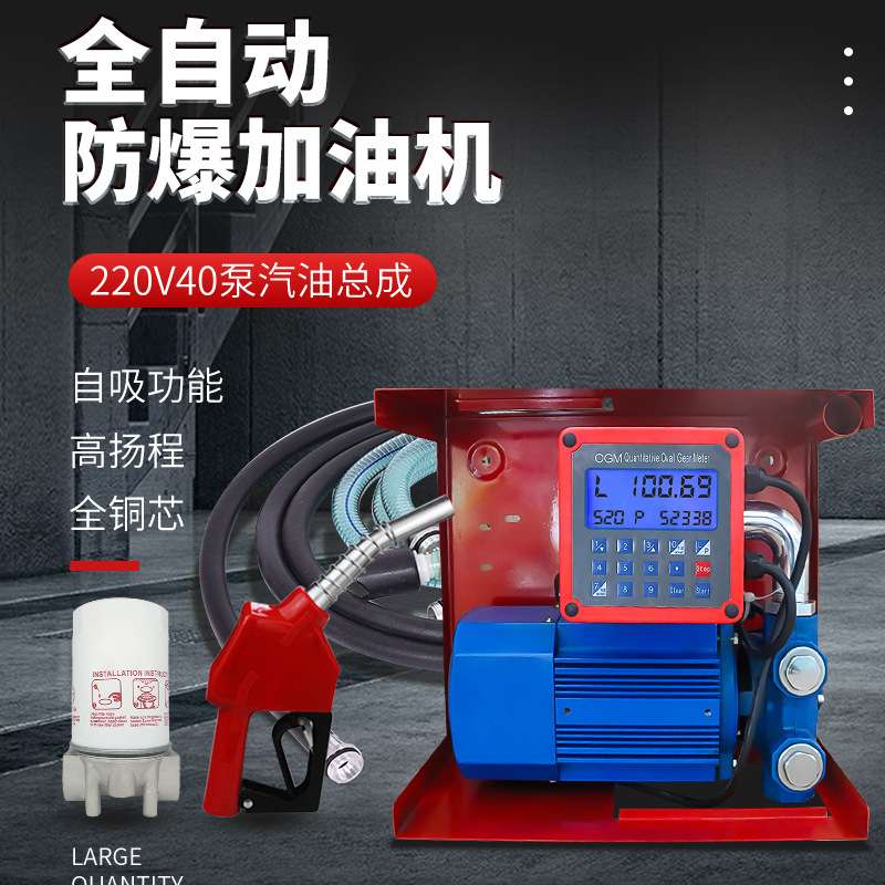 无刷防爆静音电子定量加油泵12V24V220V汽油加油机总成电动抽油泵