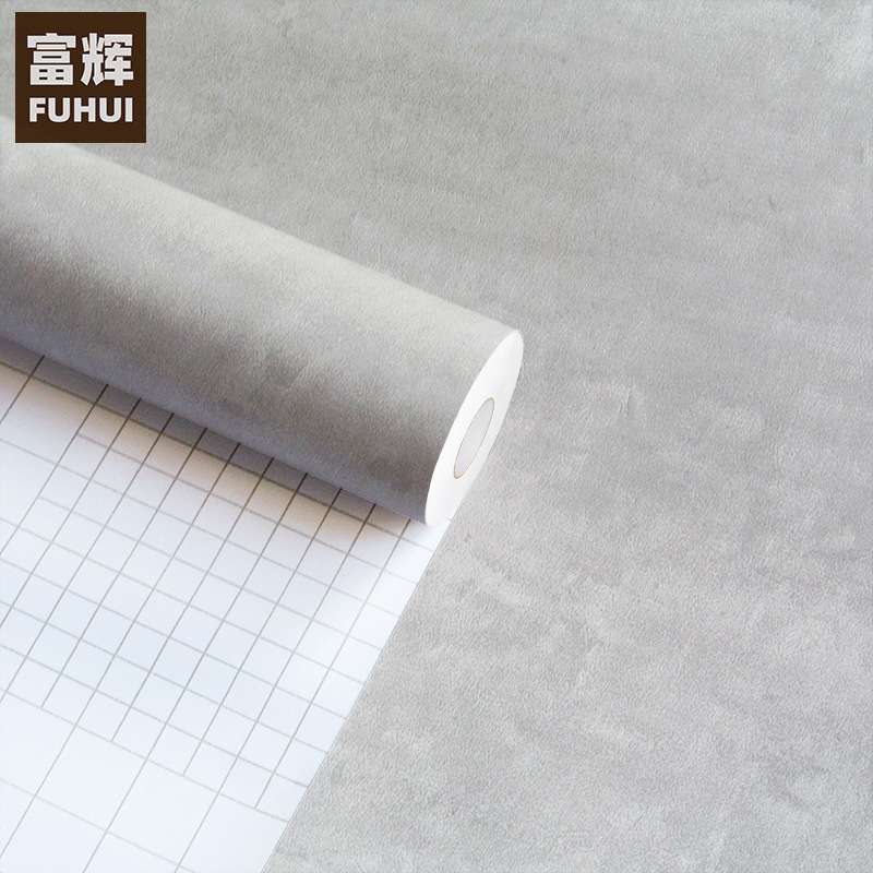 加厚复古水泥自粘墙纸PVC创意做旧壁纸贴膜导气槽波音软片HD-065