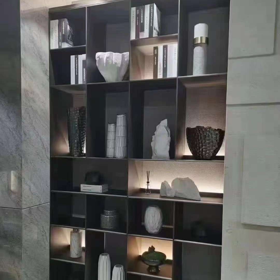 书柜铝合金玻璃柜书房展示柜落地书架铝板柜收纳展示轻奢玻璃门