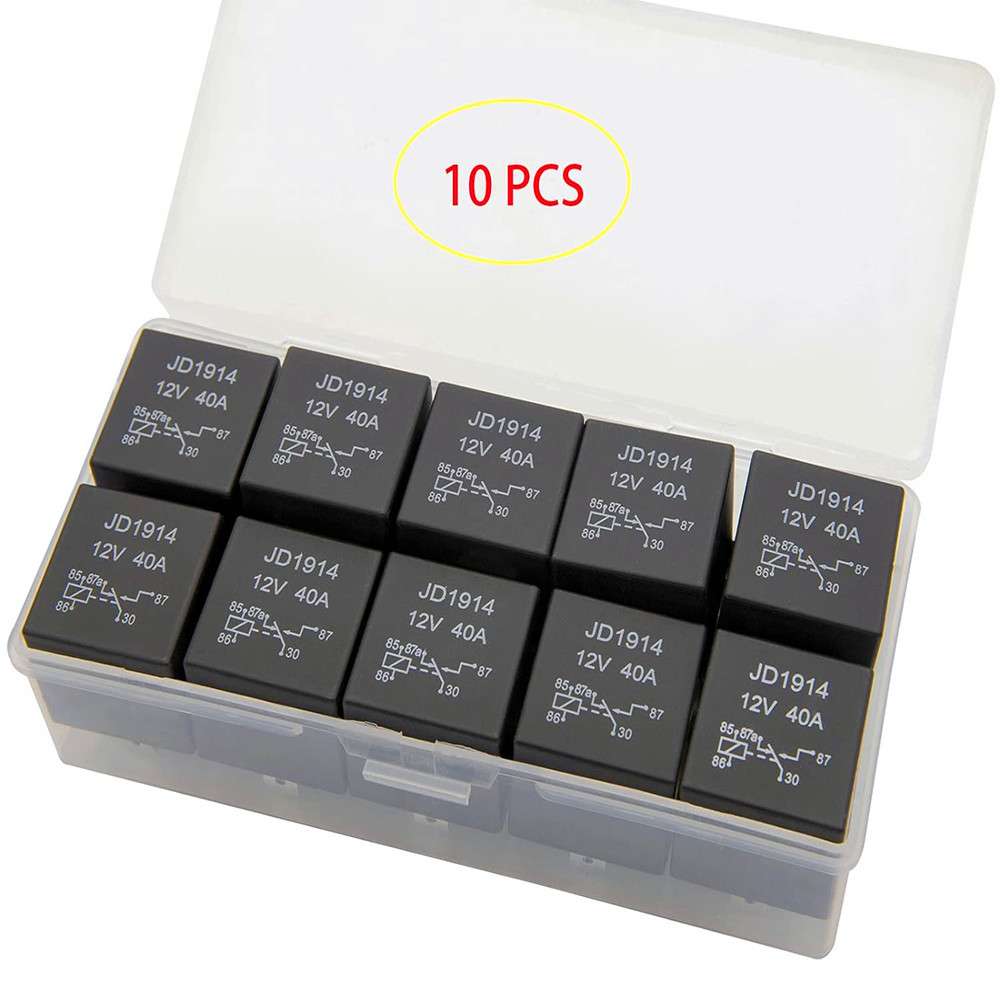 厂家货源10件装30/40AMP防水5针12V继电器开关JD1914汽车继电器